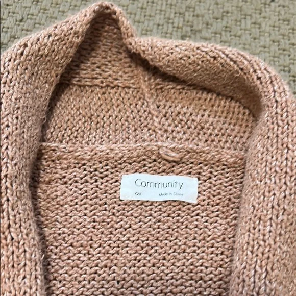 Tan Open Front Cardigan - Picture 6 of 7